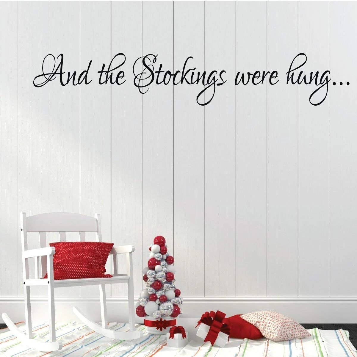 Twas the Night Before Christmas swirl-font vinyl lettering decal