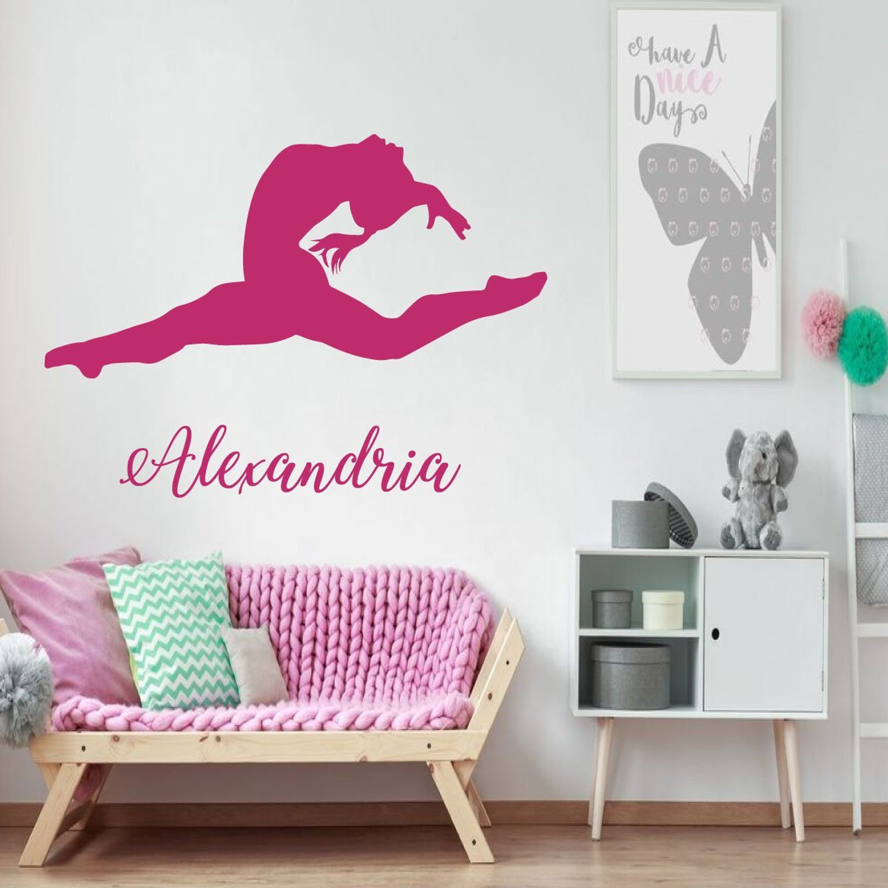 Pink Gymnastics Silhouette | Sticker