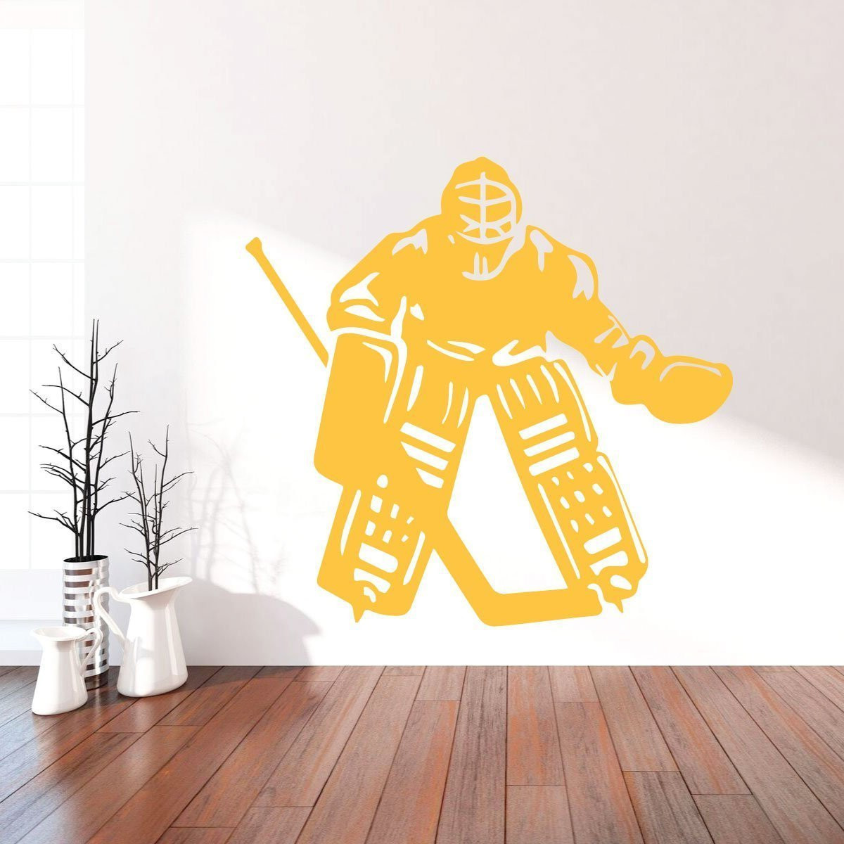 Hockey Goalie Wall Decal Personalized Name and Number