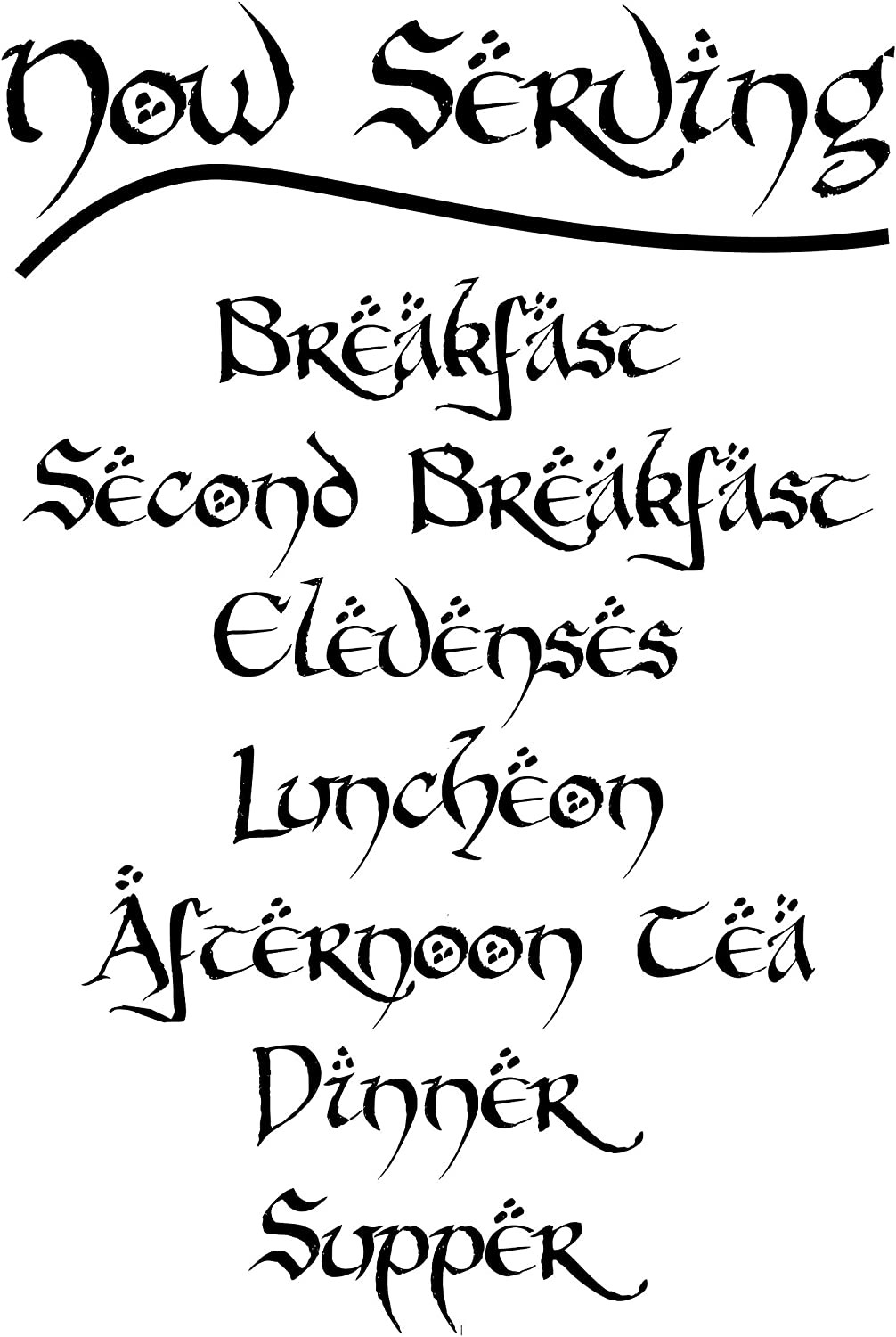 Hobbit Meal Times Decal hobbit-meal-times-decal