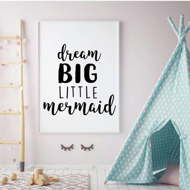 Dream Big Little Mermaid Quote Wall Decal - Black