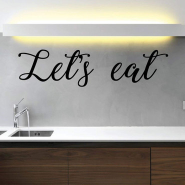 'Let's Eat' Kitchen Wall Decal - Black