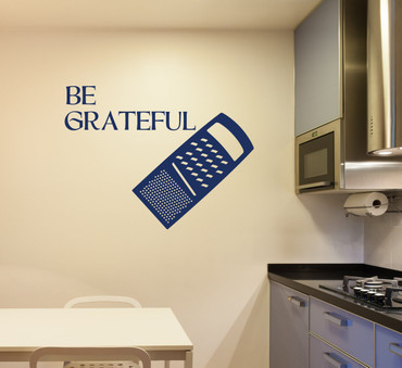 Be 'Grate'ful - Kitchen Wall Decor Cheese Grater - Dark Blue
