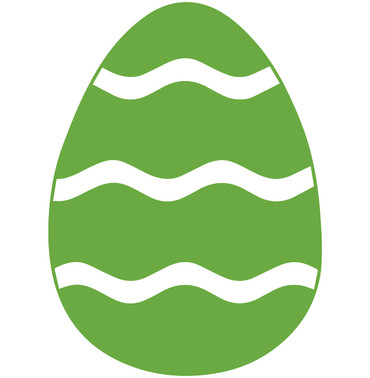 Wavy Easter Egg - Lime Green