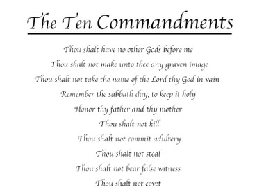 Ten Commandments Christian vinyl wall decal for home or church
