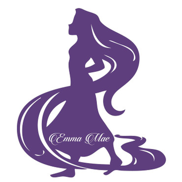 Personalized Rapunzel sticker from Disney's Rapunzel - purple