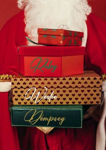 Custom vinyl name decals for Christmas gifts - personalized gift tags