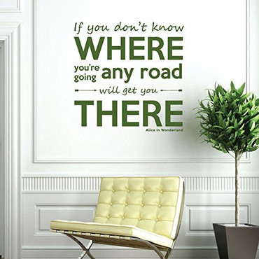 Alice in Wonderland Life Quotes Vinyl Wall Decal - Home or Office Decor for Living Room - School or Library Decoration