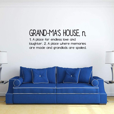 'Grand-Ma's House' Wall Decal - Grandchildren Fill A Space - Grandmother's Vinyl Gift for Home Decor, Family Room or Living Room Decoration