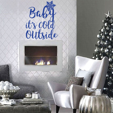 Baby It's Cold Outside Decor - Christmas Wall Decal for Living Room Or Family Room Decoration