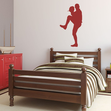 Baseball Wall Decal - Vinyl Pitcher Decoration for Boys Theme Room or Playroom Decor
