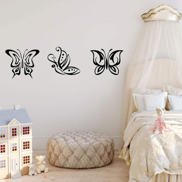 Butterfly Silhouette Wall Decal - Vinyl Art Decoration For Girl's Bedroom, Playroom, Library or Party ' A Variety of Sizes and Colors Available