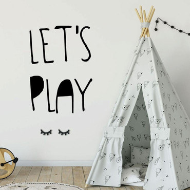 Children's Room Wall Decal - Let's Play - Boys or Girl's Bedroom Decoration, Playroom or Nursery Room Decor