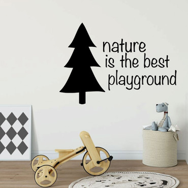 Children's Room Wall Decal - Nature Is the Best Playground - Vinyl Decoration For Playroom, Bedroom, Home Or Nursery Decor
