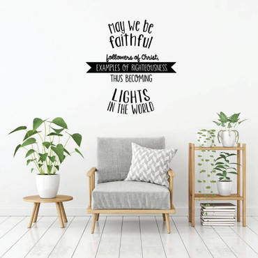 Christian Wall Decal - May We Be Faithful - Vinyl Scripture And Religious Home Bathroom Decor - Church Decoration