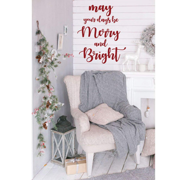 Christmas Wall Decal - May Your Days Be Merry - Holiday Vinyl Decor for Living Room or Home Decoration