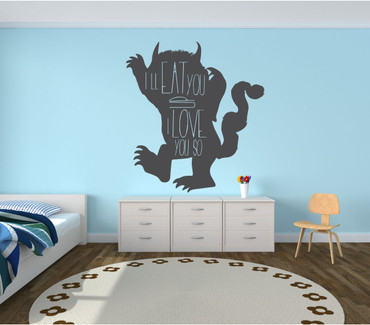 Monster Carol Silhouette with Quote I'll Eat You Up I Love You So Decal