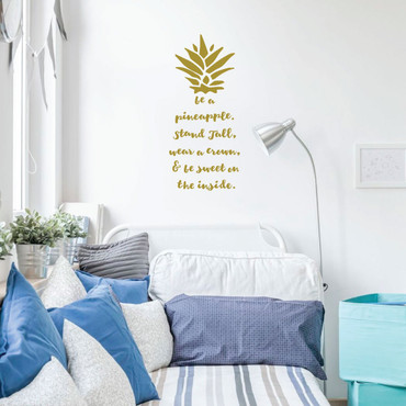Be A Pineapple Wall Decal with Hawaiian Tropical Pineapple Design - Pineapple Decor - Teen Girl Bedroom Decor, Vinyl Art Decoration