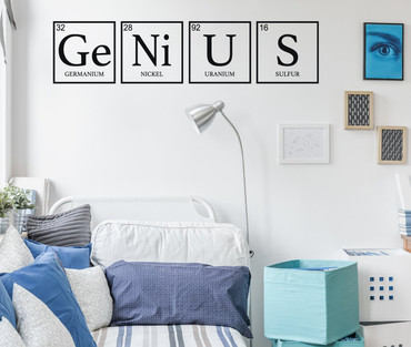 Genius Periodic Table for Classroom or Home Decor Sticker for Playroom, Home School, or Classroom