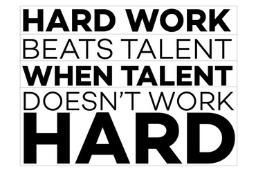 Hard Work Beats Talent When Talent Fails to Work Hard Vinyl Quote