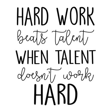 Hard Work Beats Talent When Talent Fails to Work Hard Vinyl Quote