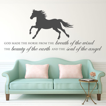 Inspirational Quote God Made The Horse Wall Sticker