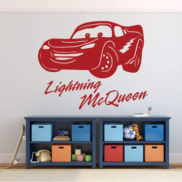 Lightning McQueen Cars Decal with Personalized Name