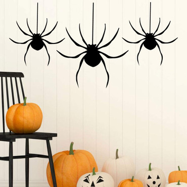 Three Spiders Halloween Decoration - Halloween Wall Decals for Home, Windows, Halloween Party Decorations ' A Variety of Sizes and Colors Available - Spooky Theme Vinyl Stickers - Use Indoor or on Outdoor Windows