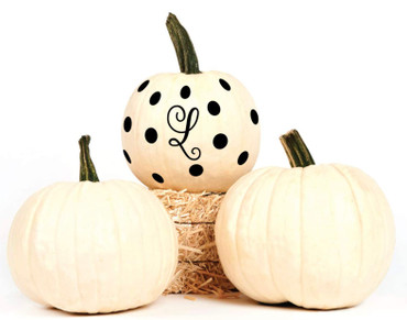 Wedding Decoration Vinyl Decals - 2 Sets of Letter L's Jack O Lantern Pumpkin and Polka Dots Fall Decor - Vinyl Decals