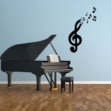Cute Music Notes Wall Decal - Musician Gifts For Bedroom, Playroom or Studio Room Decoration