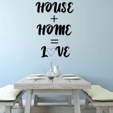 Dining Room Wall Decal - House Home Love - Vinyl Sticker for Bedroom, Home Decor or Living Room Decoration