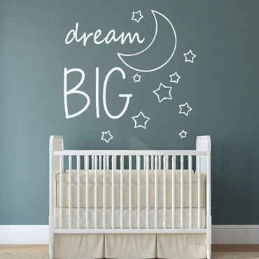 Dream Big Wall Decal - Nursery Decals, Little Girl Room Decor, Little Boy Room Decor, Baby Room Decor