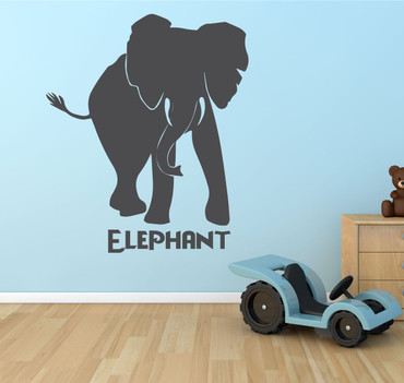 Elephant Decal - Zoo Animal Wall Decor for Party Supplies, Safari Theme Room - Vinyl Sticker Art for the Home or Classroom Decoration