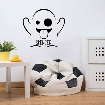 Emoji Wall Decal - Ghost - Personalized Vinyl Decorations for Boys or Girl's Bedroom, Playroom or Study Area Decor