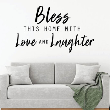 Family Wall Decal - Bless This Home - Vinyl Art for Living Room, Bedroom or Home Decor