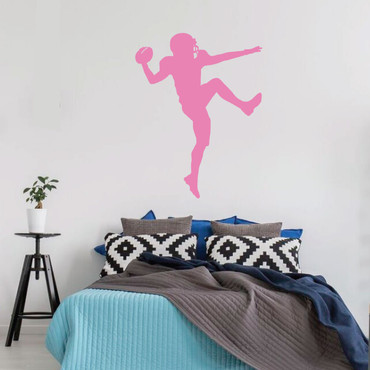 Football Player Wall Decal - Vinyl Art Sticker for Girl's Bedroom Decor, Playroom or Game Room Decoration