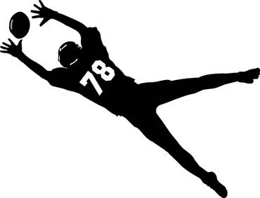 Football Wall Decal - Player Catching - Personalized Vinyl Sticker for Boy's Bedroom Decor, Playroom or Game Room Decoration