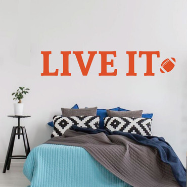 Football Wall Decor - Live It - Vinyl Decal Sticker for Boy's Bedroom Decor, Playroom or Game Room Decoration