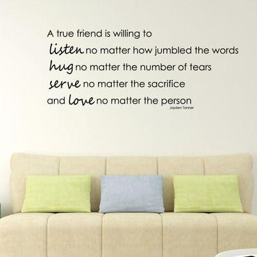 Friendship Wall Decals "A True Friend" Jayden Tanner Vinyl Home Wall Decor