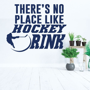 Hockey Stick Wall Decor - There is No Place - Player Shooting Puck - Vinyl Sticker Decoration for Boys Bedroom, Playroom or Man Cave