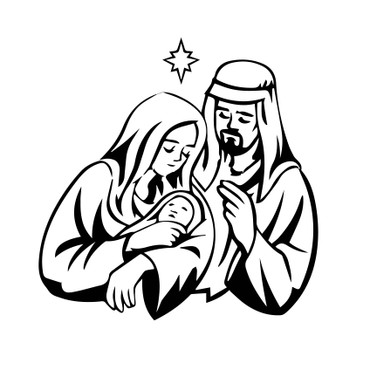 Holy Family Nativity - Christmas Wall Decals, Christmas Decorations, Religious Art, Christian Home Decor for The Bedroom, Living Room, or Dining Room