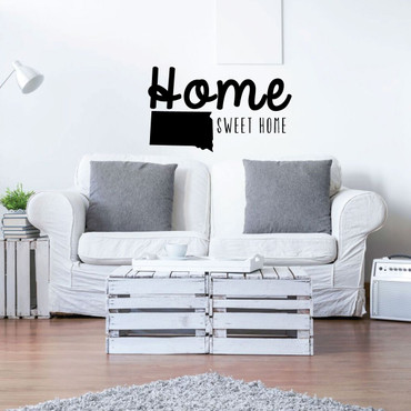 Home Sweet Home State of South Dakota Vinyl Wall Art Decal For Living Dining, Family Room, or Entryway Decor