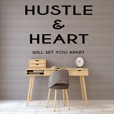 Hustle Wall Decal - Motivational Vinyl Lettering Quote for Sports, School, Business, Home Decor - Gift for Student, Athlete, Business Professional