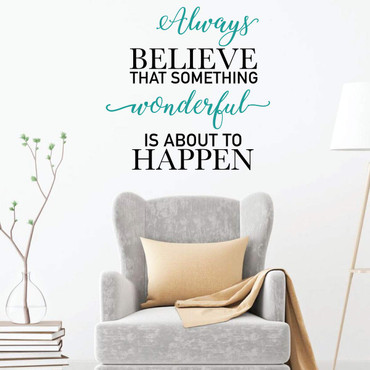 Inspirational Wall Decal - Always Believing - Wedding Gift - Vinyl Decorations for Home, Bedroom or Living Room Decor