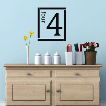 Kids Learning Number Four Sight Words Educational Vinyl Wall Decals For the Nursery Playroom Child Bedroom