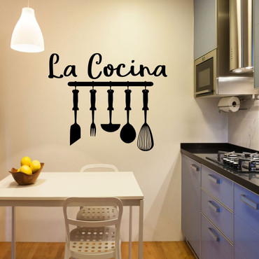 La Cocina Kitchen Vinyl Wall Decor - Spanish or Latin Themed Calcomanias para Cocina