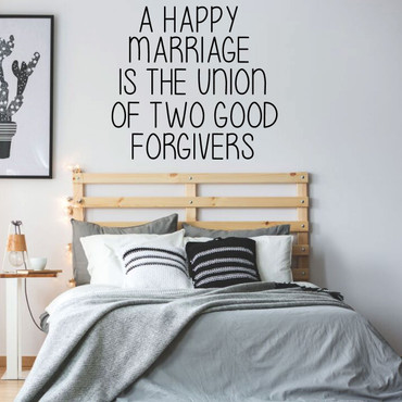 Love Wall Decal - A Happy Marriage Is The Union - Vinyl Decoration for Bedroom, Home, Living Room or Family Room
