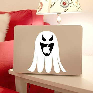 Macbook Ghost Decal for Apple Macintosh Laptop Computers, Halloween or Spooky Theme Vinyl Design