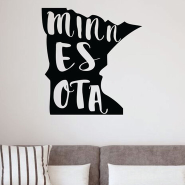 Minnesota Wall Decal - State Silhouette Vinyl Art for Home Decor, Living Room or Family Room Decoration