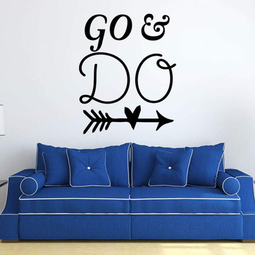 Motivational Wall Decal - 'Go & Do' - Silhouette - Vinyl Sticker Decorations for Bedroom, Playroom, Study Area or Living Room Decor